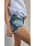 Denim shorts with holes, white L9 - Online store - Boutique